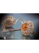 Russian Soviet silver rose gold plated 925 Amber earrings veab007